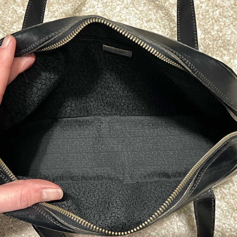 Vintage Versace Black Leather Handbag - Picture 2 of 15